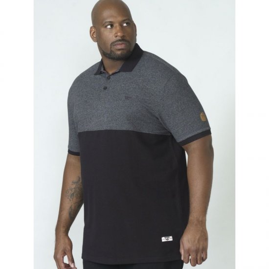 D555 Stefhen Polo Black - Polokošile - Polokošile 2XL-8XL - Trička s límečkem 2XL-8XL