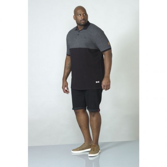D555 Stefhen Polo Black - Polokošile - Polokošile 2XL-8XL - Trička s límečkem 2XL-8XL
