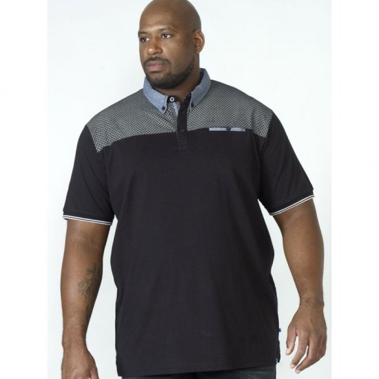 D555 Brent Polo Black - Polokošile - Polokošile 2XL-8XL - Trička s límečkem 2XL-8XL