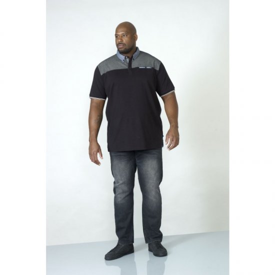 D555 Brent Polo Black - Polokošile - Polokošile 2XL-8XL - Trička s límečkem 2XL-8XL