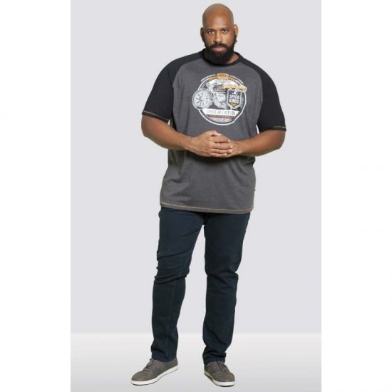 D555 Dallas T-shirt Charcoal - Trička - Trička nadměrné velikosti - 2XL-14XL