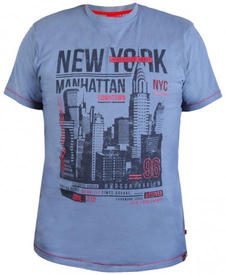 D555 Delta T-shirt Denim Blue - Trička - Trička nadměrné velikosti - 2XL-14XL
