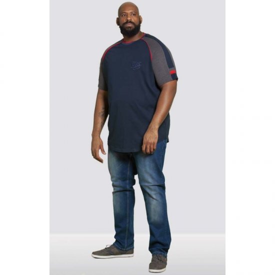D555 Brendon T-shirt Navy - Trička - Trička nadměrné velikosti - 2XL-14XL