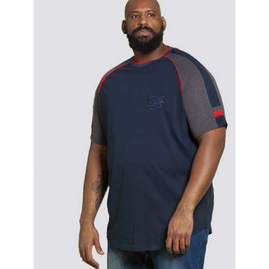 D555 Brendon T-shirt Navy - Trička - Trička nadměrné velikosti - 2XL-14XL