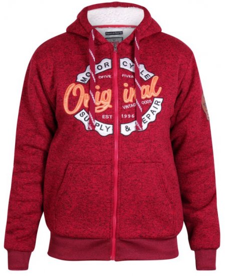 D555 Rylan Hoodie Red - Mikiny & mikiny s kapucí - Mikiny & Mikiny s kapucí 2XL-12XL