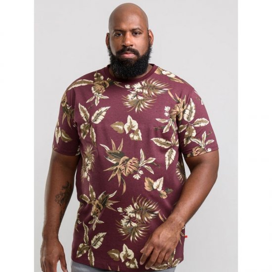 D555 Baxter T-shirt Wine-red - Trička - Trička nadměrné velikosti - 2XL-14XL