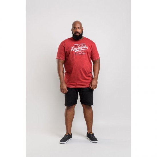 D555 Shelton T-shirt Red - Trička - Trička nadměrné velikosti - 2XL-14XL