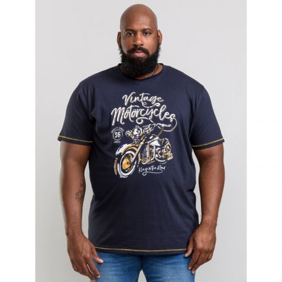 D555 Slater T-shirt Navy - Trička - Trička nadměrné velikosti - 2XL-14XL