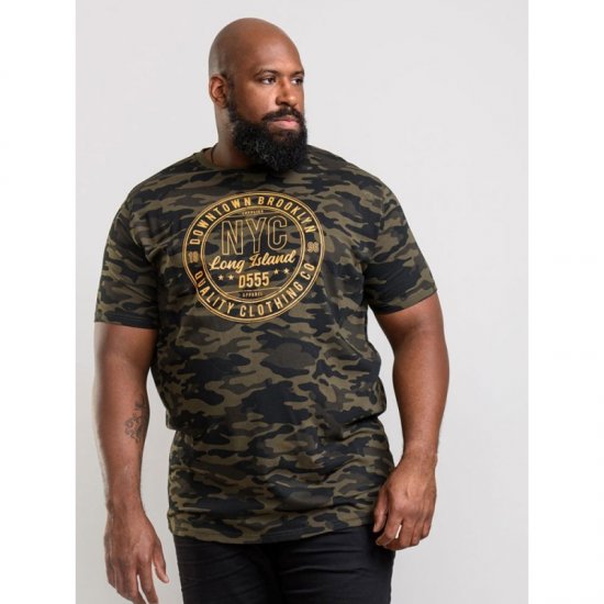 D555 Thompson T-shirt Jungle Camo - Trička - Trička nadměrné velikosti - 2XL-14XL