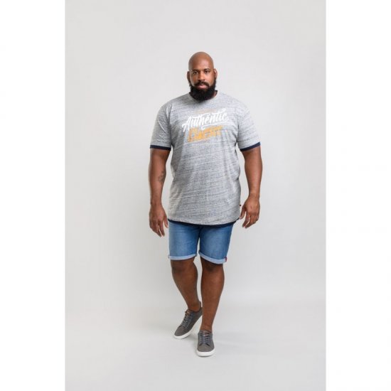 D555 Finn T-shirt Grey - Trička - Trička nadměrné velikosti - 2XL-14XL