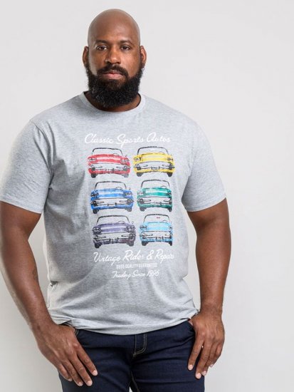D555 Jenson T-shirt Grey - Trička - Trička nadměrné velikosti - 2XL-14XL