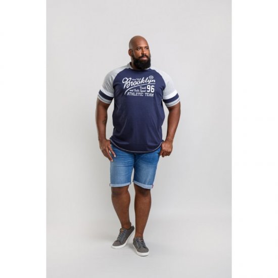 D555 Jones T-shirt Navy - Trička - Trička nadměrné velikosti - 2XL-14XL