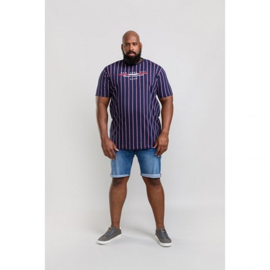 D555 Davis T-shirt Navy - Trička - Trička nadměrné velikosti - 2XL-14XL
