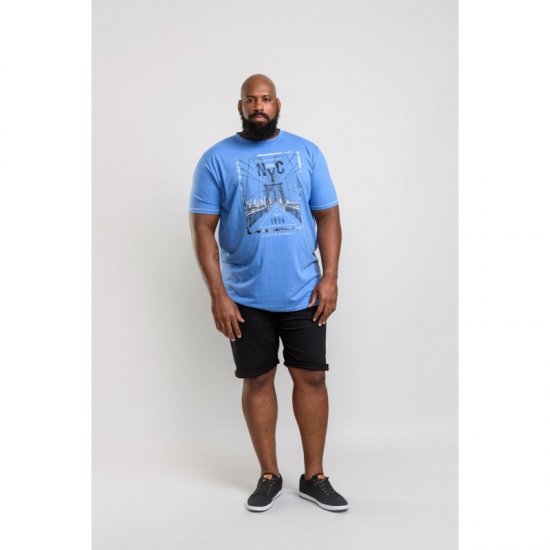 D555 Monty T-shirt Blue - Trička - Trička nadměrné velikosti - 2XL-14XL
