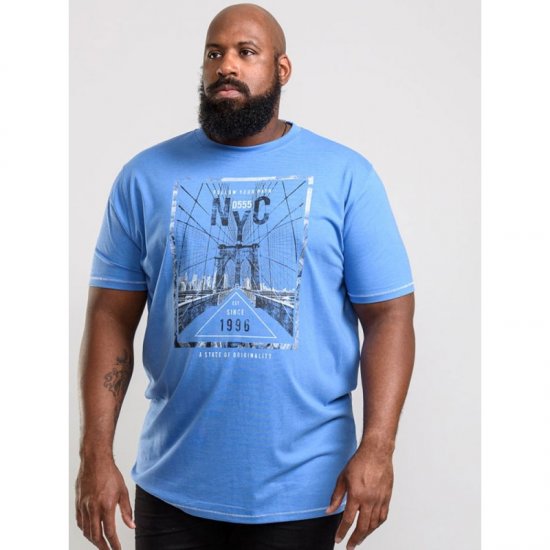 D555 Monty T-shirt Blue - Trička - Trička nadměrné velikosti - 2XL-14XL