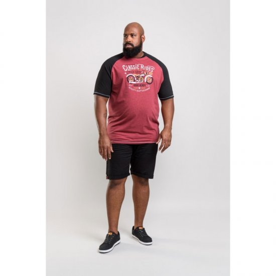 D555 Evans T-shirt Burgundy - Trička - Trička nadměrné velikosti - 2XL-14XL