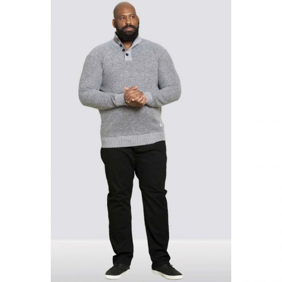D555 Zane Sweater Grey - Mikiny & mikiny s kapucí - Mikiny & Mikiny s kapucí 2XL-12XL