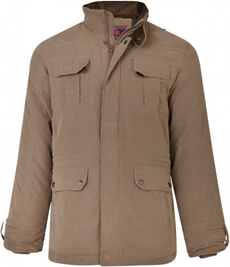Kam Jeans KV110 Soft Touch Coat Taupe - Bundy - Bundy Nadměrné Velikosti - 2XL-8XL