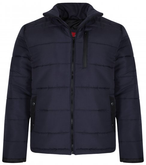 Kam Jeans KV114 Puffer Jacket Navy - Bundy - Bundy Nadměrné Velikosti - 2XL-8XL