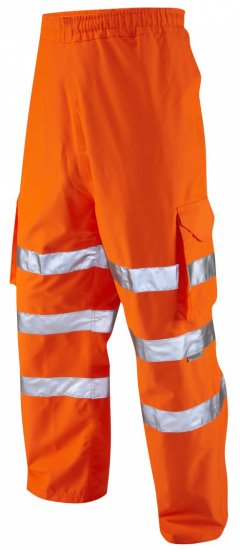 Leo Instow Breathable Executive Cargo Rain pants Hi-Vis Orange - Pracovní oděvy - Pracovní Oděvy 3XL-6XL