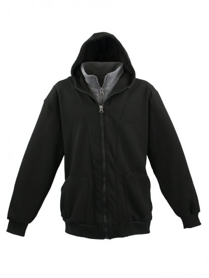 Lavecchia 109 Two-in-one Zipper Hoodie Black/Charcoal - Mikiny & mikiny s kapucí - Mikiny & Mikiny s kapucí 2XL-12XL