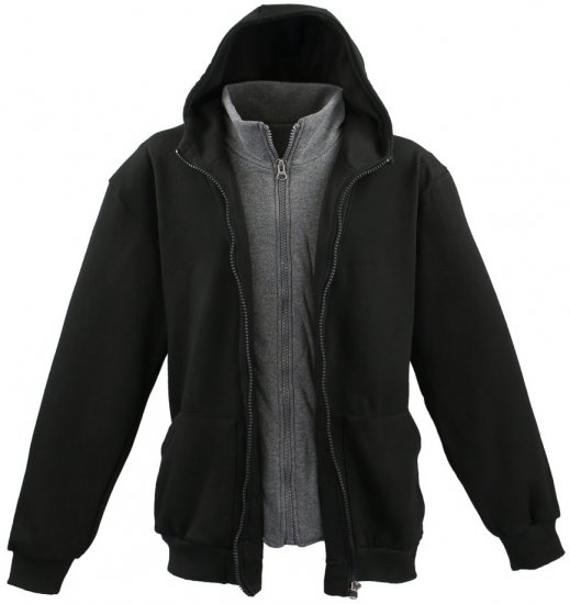 Lavecchia 109 Two-in-one Zipper Hoodie Black/Charcoal - Mikiny & mikiny s kapucí - Mikiny & Mikiny s kapucí 2XL-12XL