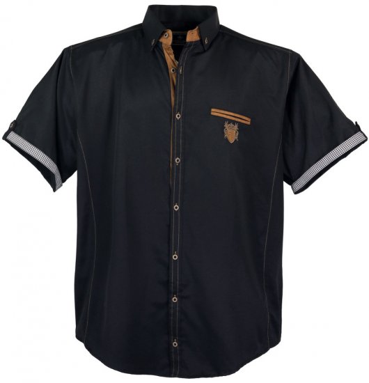 Lavecchia 1128 Short sleeve Shirt Black - Košile - Košile 2XL-10XL