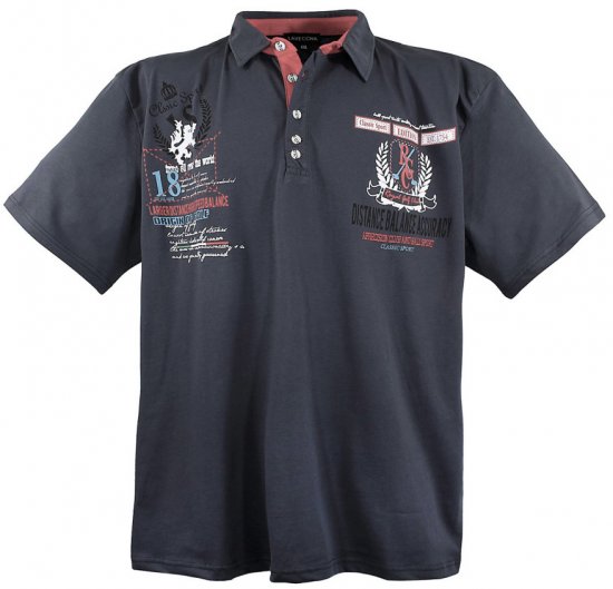 Lavecchia 2038 Printed Jersey Poloshirt Charcoal - Polokošile - Polokošile 2XL-8XL - Trička s límečkem 2XL-8XL
