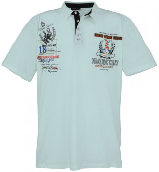 Lavecchia 2038 Printed Jersey Poloshirt Mint - Polokošile - Polokošile 2XL-8XL - Trička s límečkem 2XL-8XL