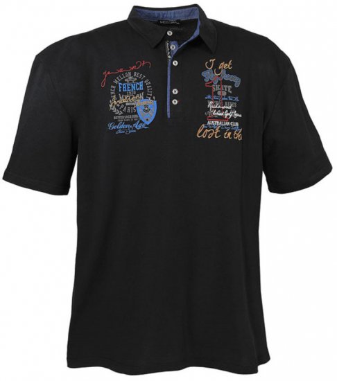 Lavecchia 3101 Printed Jersey Poloshirt Black - Polokošile - Polokošile 2XL-8XL - Trička s límečkem 2XL-8XL