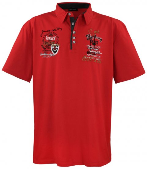Lavecchia 3101 Printed Jersey Poloshirt Red - Polokošile - Polokošile 2XL-8XL - Trička s límečkem 2XL-8XL