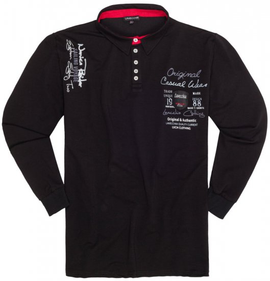 Lavecchia 2025 Printed Sweatshirt with collar Black - Mikiny & mikiny s kapucí - Mikiny & Mikiny s kapucí 2XL-12XL