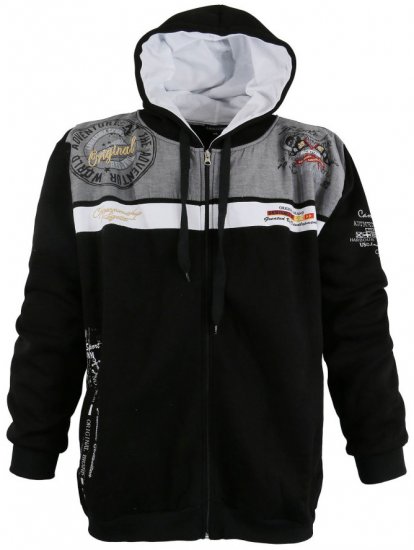 Lavecchia 2022 Printed Zipper Hoodie Black - Mikiny & mikiny s kapucí - Mikiny & Mikiny s kapucí 2XL-12XL