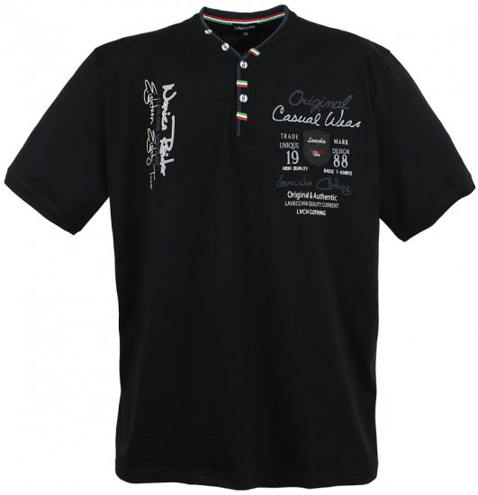 Lavecchia 2042 Printed T-shirt Black - Trička - Trička nadměrné velikosti - 2XL-14XL