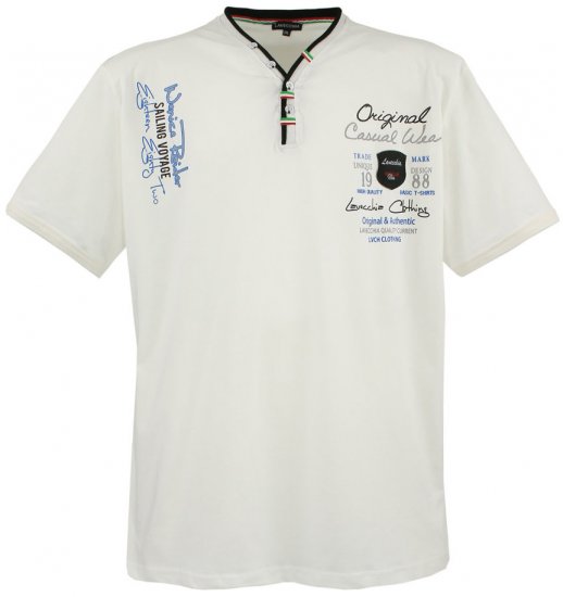 Lavecchia 2042 Printed T-shirt White - Trička - Trička nadměrné velikosti - 2XL-14XL
