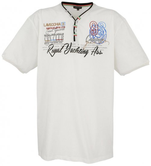 Lavecchia 608 Printed T-shirt Cream White - Trička - Trička nadměrné velikosti - 2XL-14XL