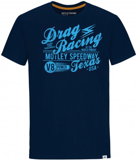 Motley Denim Lincoln T-shirt Navy - Trička - Trička nadměrné velikosti - 2XL-14XL