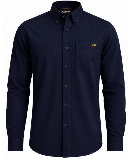 Motley Denim Lisbon Long Sleeve Shirt Navy - Košile - Košile 2XL-10XL
