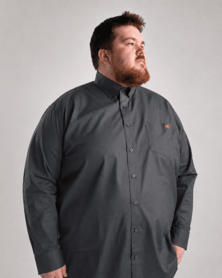 Motley Denim Lisbon Long Sleeve Shirt Charcoal - Košile - Košile 2XL-10XL