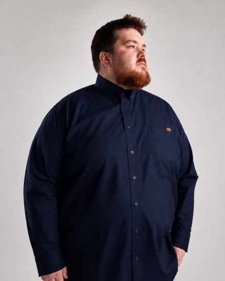 Motley Denim Lisbon Long Sleeve Shirt Navy - Košile - Košile 2XL-10XL
