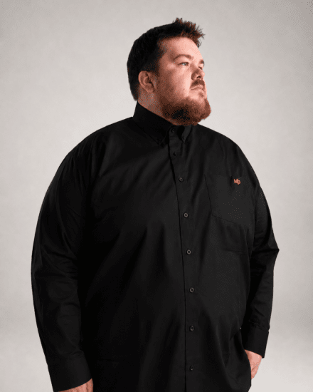 Motley Denim Lisbon Long Sleeve Shirt Black - Košile - Košile 2XL-10XL
