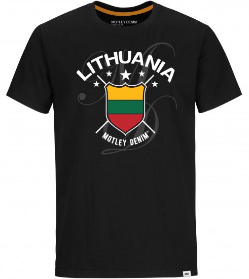 Motley Denim Lithuania T-shirt Black - Trička - Trička nadměrné velikosti - 2XL-14XL