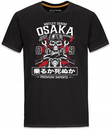 Motley Denim T-shirt Ludlow Black - Trička - Trička nadměrné velikosti - 2XL-14XL