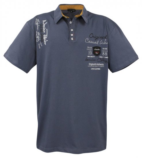 Lavecchia 610 Tričko s límečkem Antracitová - Polokošile - Polokošile 2XL-8XL - Trička s límečkem 2XL-8XL