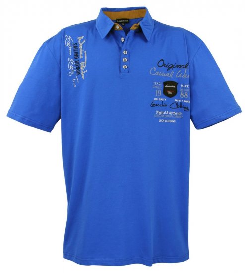 Lavecchia 610 Tričko s límečkem Královská modrá - Polokošile - Polokošile 2XL-8XL - Trička s límečkem 2XL-8XL