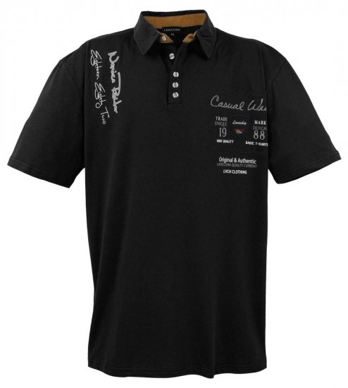 Lavecchia 610 Tričko s límečkem Černá - Polokošile - Polokošile 2XL-8XL - Trička s límečkem 2XL-8XL