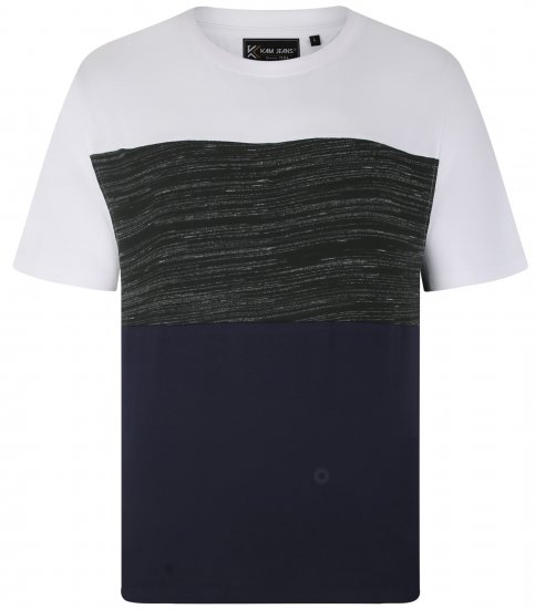 Kam Jeans 5739 Contrast Panel Cut & Saw T-Shirt Charcoal - Trička - Trička nadměrné velikosti - 2XL-14XL