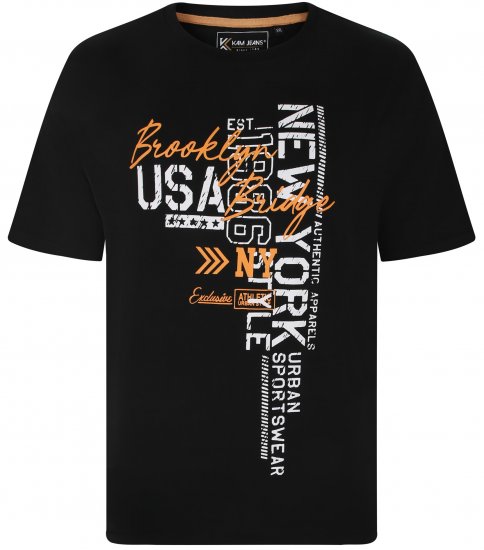 Kam Jeans 5736 NY Print T-Shirts 2-Pack - Trička - Trička nadměrné velikosti - 2XL-14XL