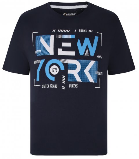 Kam Jeans 5736 NY Print T-Shirts 2-Pack - Trička - Trička nadměrné velikosti - 2XL-14XL
