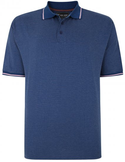 Kam Jeans 5486 Dobby Print Jersey Polo Moonlight - Polokošile - Polokošile 2XL-8XL - Trička s límečkem 2XL-8XL